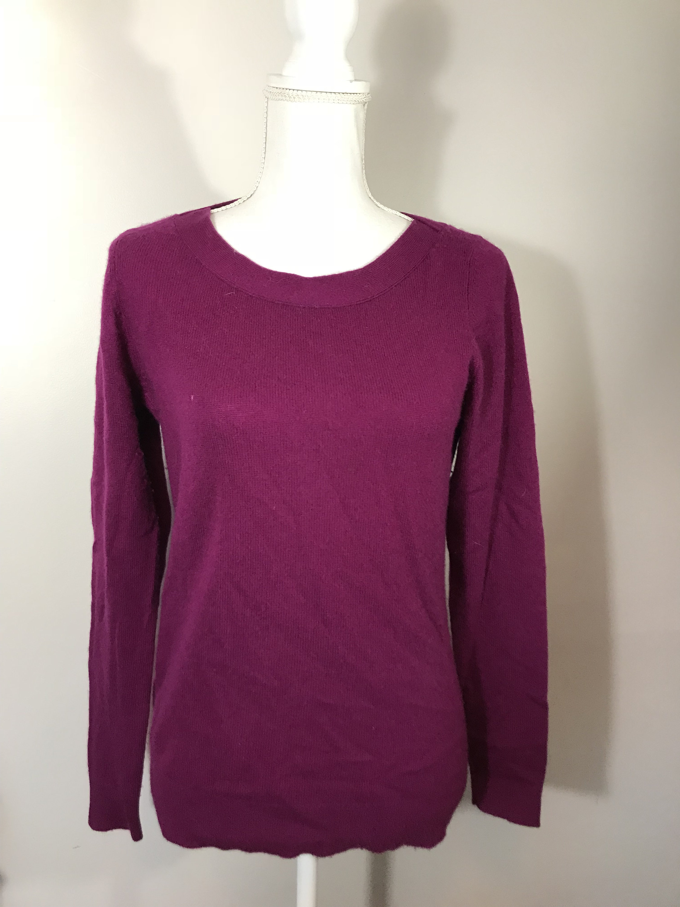 Vintage Cashmere Sweater Magenta Cashmere Pullover Sweater | Etsy