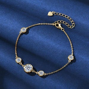Im Labor gewachsene Diamant Armband: Moissanit, Sterling Silber oder Massiv Gold