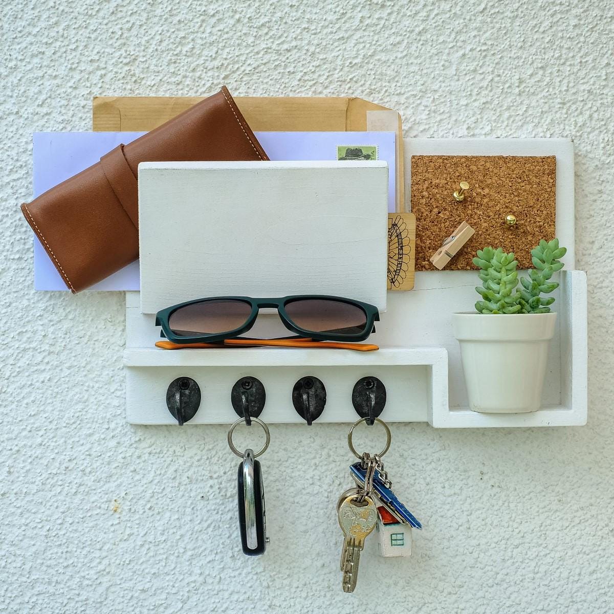 Key Holder With Cork Board UK