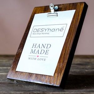 Solid Wood Clipboard Frame (Anito/chestnut), Wood Design, Solid Wood Wall Decoration, Handmade Wall Frames, Rustic Frames, Modern Rustic