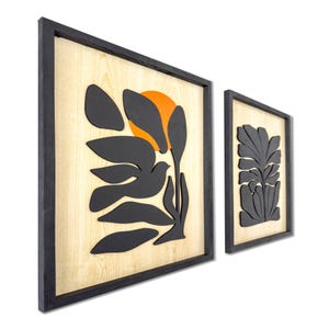 Abstract Wood Wall Art &quot;Bird&quot; – Living room wall art, boho wall art, mid century wall art, large wood wall art, Home Decor, japandi wall art