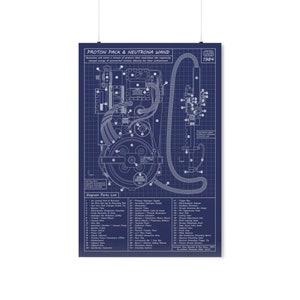 Proton Pack Blueprint Matte Poster