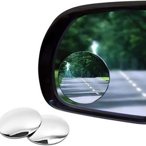 Lusterka samochodowe z funkcją śledzenia martwego pola, 2 sztuki, 2 cale, okrągłe, prawdziwe szkło, lusterka wsteczne, wypukłe, do samochodów/SUV-ów/motocykli/ciężarówek/przyczep/rowerów/kamperów/łodzi