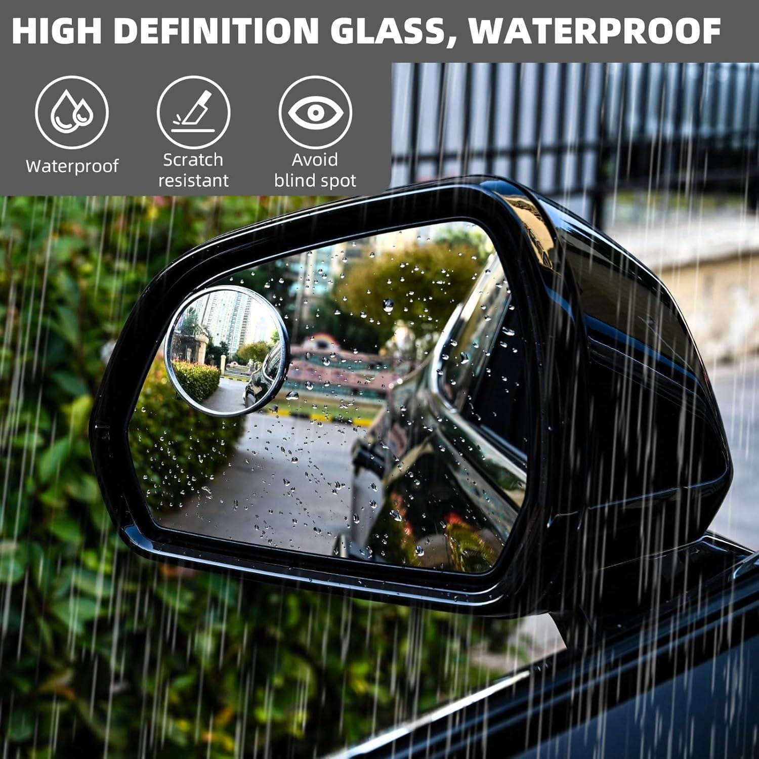 2-Pack Blind Spot Convex Mirrors – Stick-On Rear View Add-Ons For Any Car Exterior