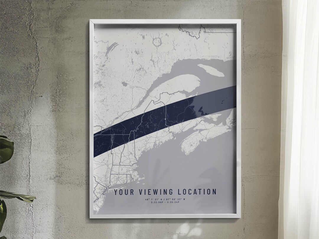 Custom 2024 Solar Eclipse Map Print Personalized Location Souvenir