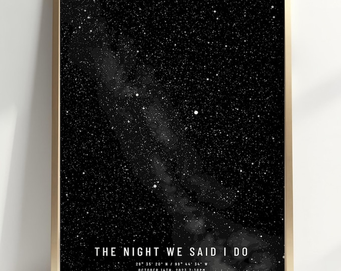 Custom Star Map • 1st Anniversary Gift • Wedding Date Night Sky Print • Paper Anniversary Gift • Constellation Poster • Wedding Gift