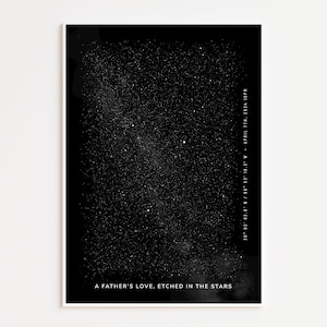 Custom Star Map for Dad, Night Sky Personalized Print, New Dad Gift, Star Map By Date, Dad Birthday Gift, First Fathers Day Gift For Him