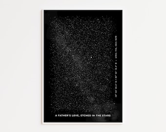 Custom Star Map for Dad, Night Sky Personalized Print, New Dad Gift, Star Map By Date, Dad Birthday Gift, Custom Father of the Bride Gift