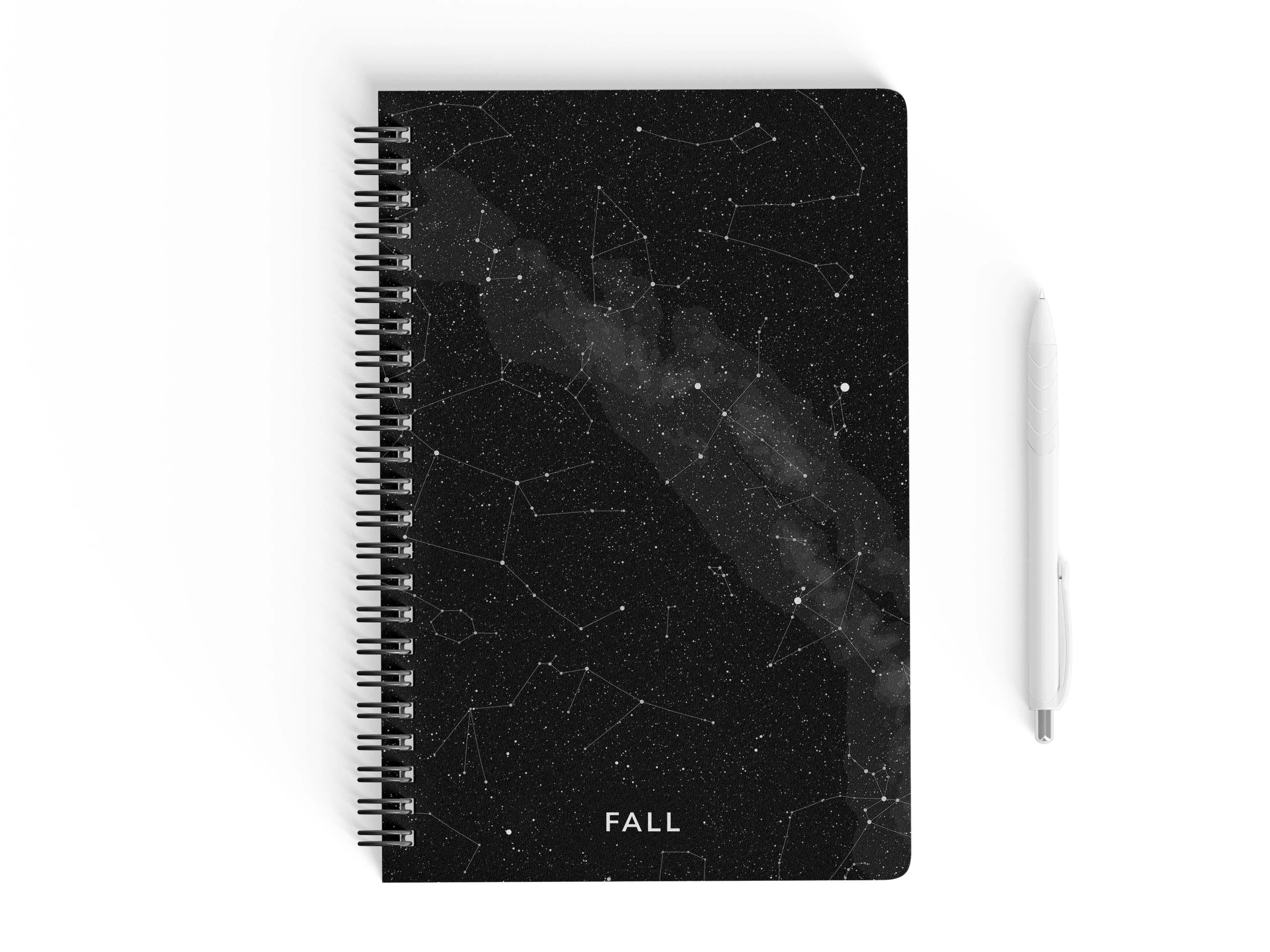Night Sky Spiral Notebook: Four Seasons Constellation Chart, Student Planner