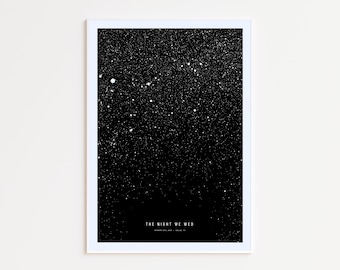 1st Anniversary Gift for Husband • Paper Anniversary Gift • Personalized Night Sky Print • Custom Wedding Anniversary Print • Star Map