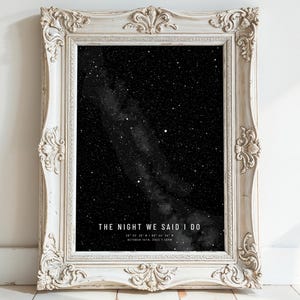 Mapa estelar de aniversário personalizado, presente exclusivo para marido, impressão personalizada do céu noturno de casamento, constelação, pôster da Via Láctea, decoração de arte espacial