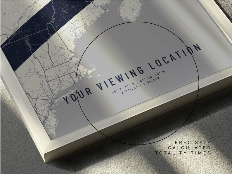 Custom 2024 Solar Eclipse Map Print Personalized Location Souvenir
