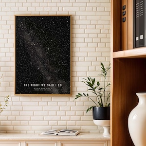 Custom Star Map • Paper Anniversary Gift • Wedding Date Night Sky Print • Constellation Poster