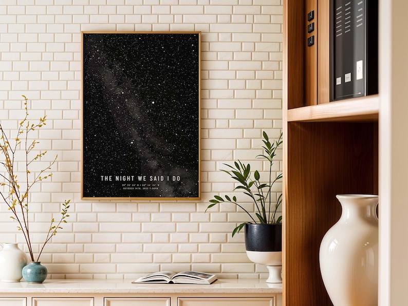 Custom Star Map • Paper Anniversary Gift • Wedding Date Night Sky Print • Constellation Poster