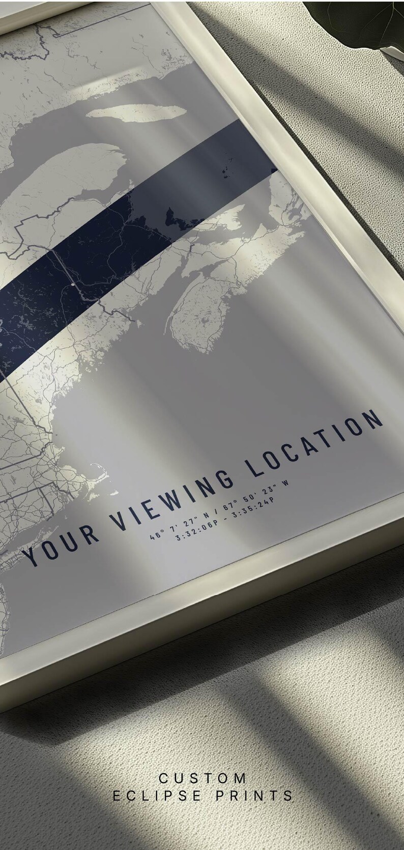 Custom 2024 Solar Eclipse Map Print Personalized Location Souvenir