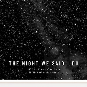 Custom Star Map • Paper Anniversary Gift • Wedding Date Night Sky Print • Constellation Poster