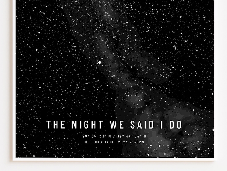 Custom Star Map • Paper Anniversary Gift • Wedding Date Night Sky Print • Constellation Poster