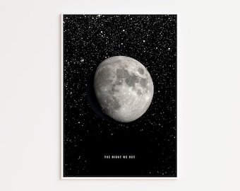 Custom Moon Phase Print, Personalized Anniversary Lunar Star Map, Moon Art Print, Moon Decor, The Night We Met, The Day You Became Husband