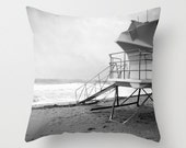 Lifeguard Station - Beach Throw Pillow Case, Beach Decor All-over Nature Print, 16 x 16 Nautical, Beach House