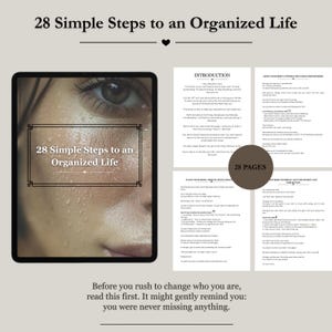 Glow Up Guide Digital, Life Reset Workbook, 28 Steps to an Organized Life, Personal Growth Planner PDF, Self Care Journal, Mental Health PDF