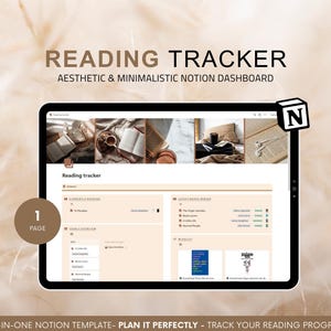 Notion Book Tracker | Book tracker | Reading Tracker | Notion Tracker | Book Organization | Notion Template | Book log | Notion Planner