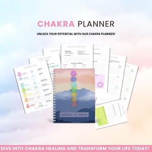 Printable Chakra planner | Chakra Journal | Chakra Meditation Planner | Chakras guide | Chakra healing pages | Spirituality Planner Digital