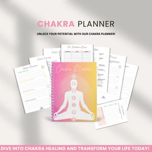 Printable Chakra planner | Chakra Journal | Chakra Meditation Planner | Chakras guide | Chakra healing pages | Spirituality Planner Digital