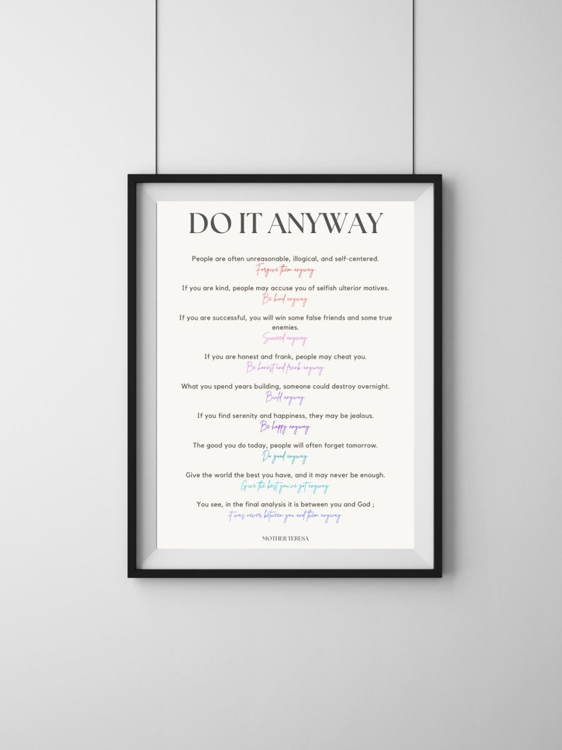 Mother Teresa, Prayer, Inspiration, Motivation, Mindfulness, Quotes - Etsy