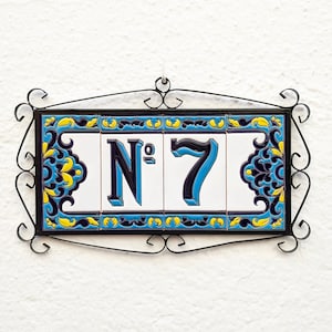 Grandes letras e números de azulejos de cerâmica para parede - Esmaltados à mão na Espanha - Grandes letras e números de azulejos de cerâmica para casa -