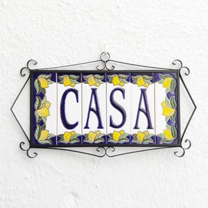 Números e letras grandes em azulejos de cerâmica - Esmaltados à mão - Espanha - Números e letras grandes em azulejos de cerâmica