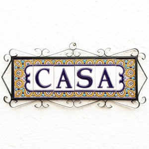 Buchstaben und Zahlen aus Keramik, 11 cm. (4,3") für die Wand - Handglasiert in Spanien - Modelle "ARCOS AZUL" - Keramikbuchstaben Nummer -