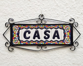 Ceramic letters and numbers 7.5cm. (3&quot;) for the wall - Enameled letters and numbers - Model &quot;GAUDI&quot; - Ceramic tile letters and numbers -