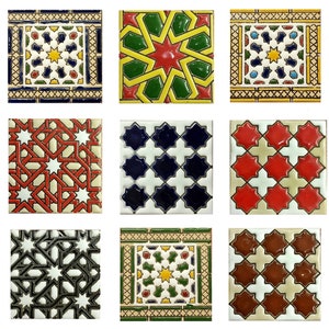 Carreaux de 7,5 cm (3") - Céramique andalouse - Carreaux espagnols pour bricolage, Carreaux décoratifs, carreaux de mosaïque, carreaux de céramique, dessous de verre, carreaux d'Espagne -