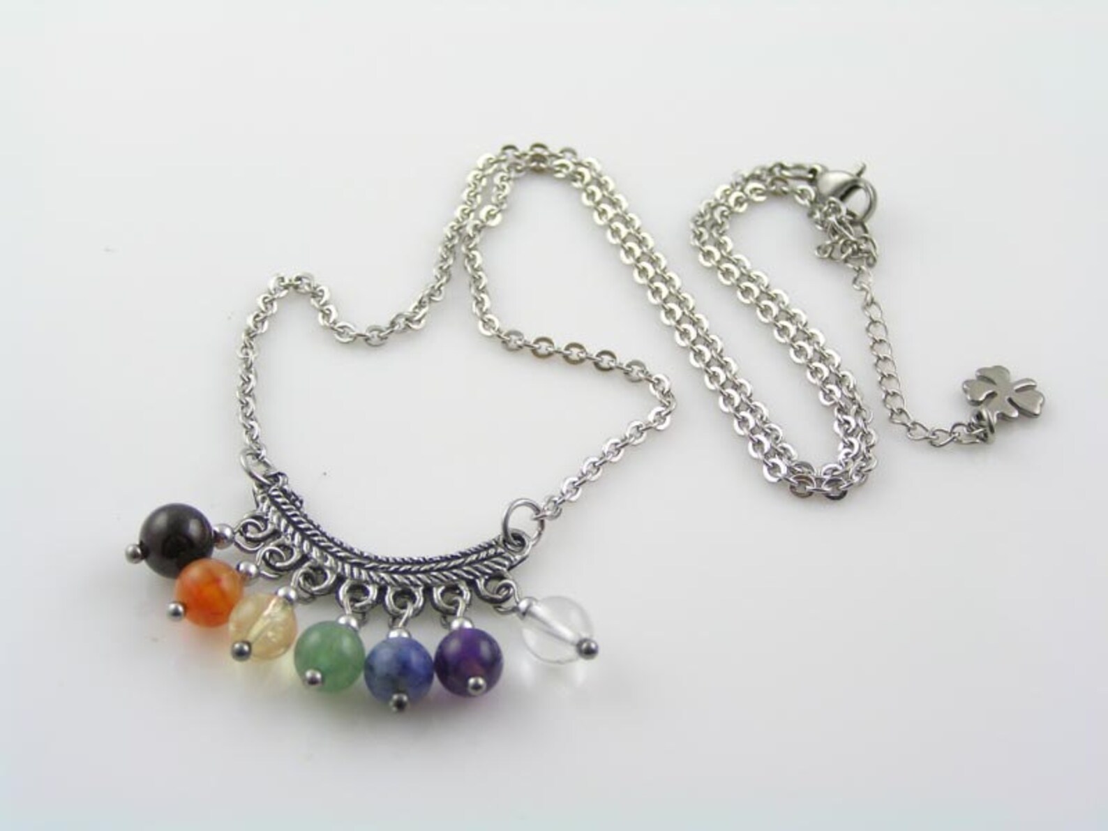 Chakra Necklace Gemstone Necklace in Chakra Colors Gem Etsy Australia