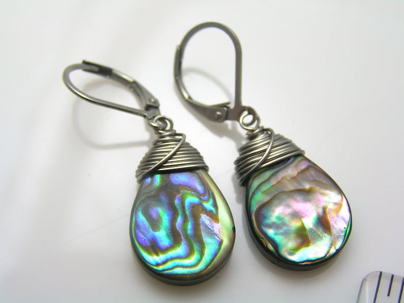 Shell Earrings Abalone Jewelry Paua Shell Jewelry Shell Jewelry Natural Paua Shell Earrings Abalone Earrings Abalone Shell E2381