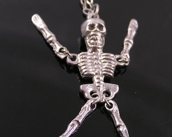Movable Skeleton Necklace, Gothic Necklace, Halloween Necklace, Halloween Decoration, Skeleton Jewelry, Halloween Jewelry, N1532