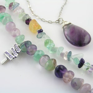 Charoite Necklace, Purple Gemstone Jewelry, Purple and Silver Necklace, N2266 image 7