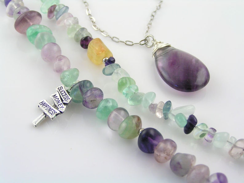 Charoite Necklace, Purple Gemstone Jewelry, Purple and Silver Necklace, N2266 image 7