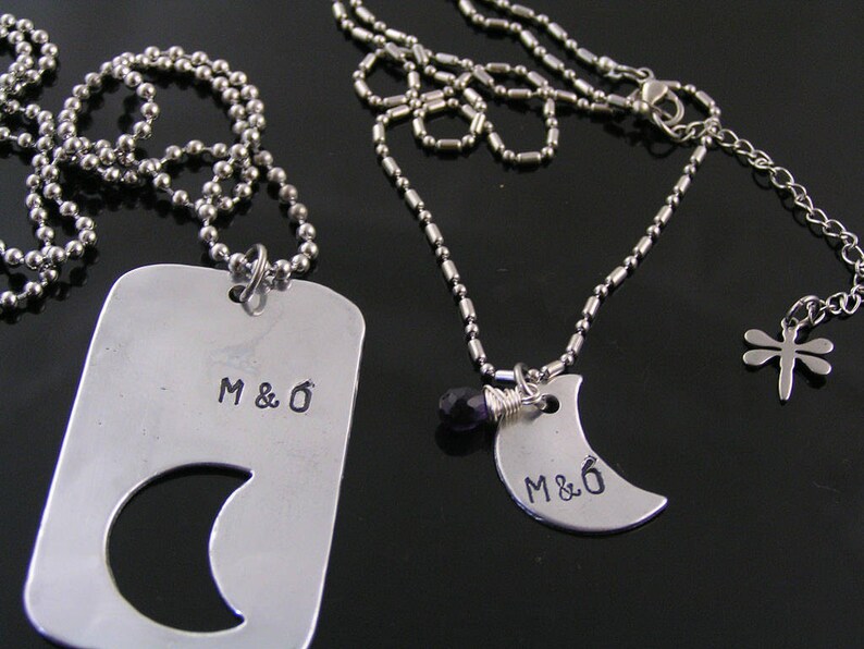Matching Couple Necklaces Personalized Couple Name Necklaces Etsy