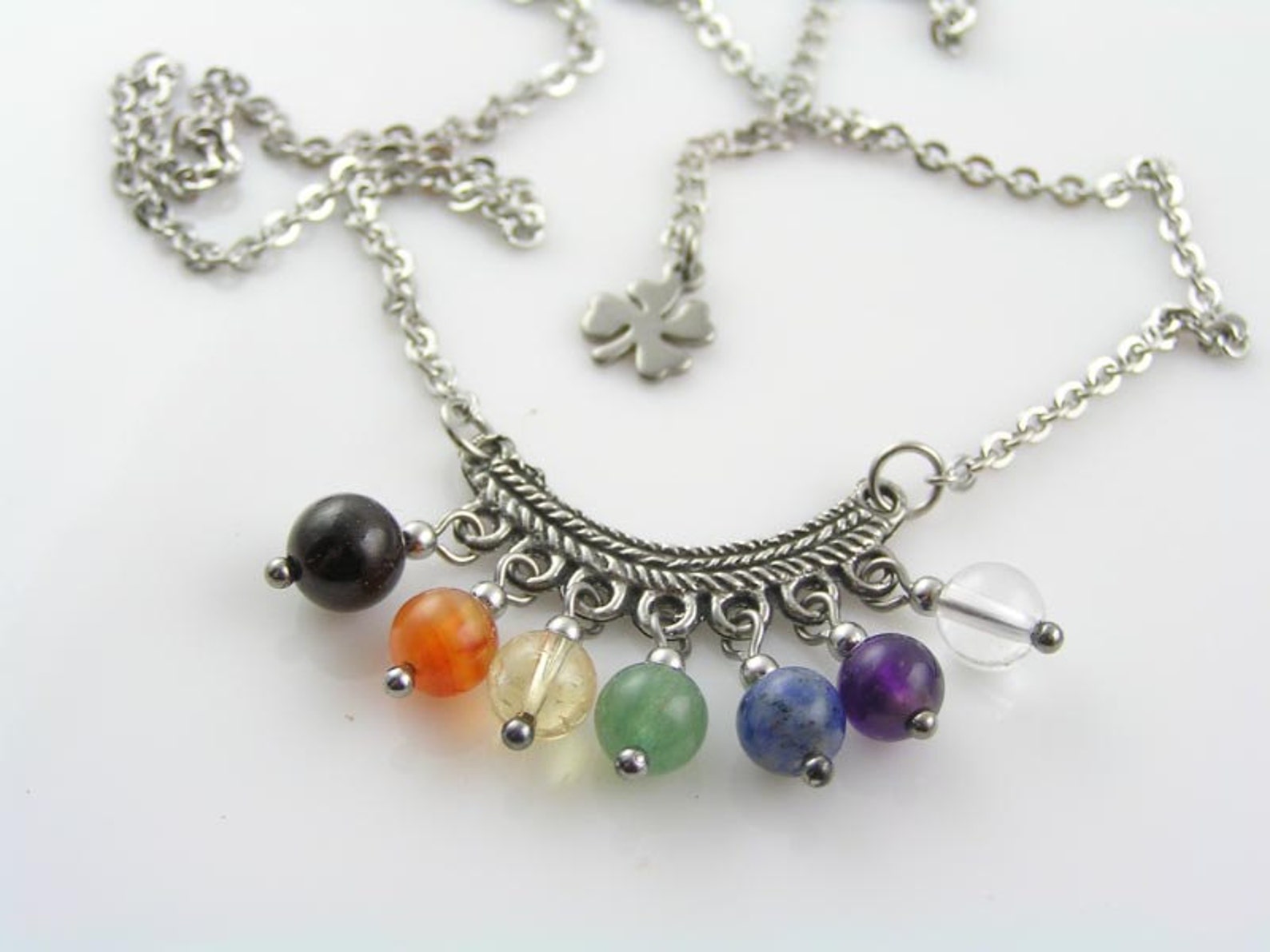Chakra Necklace Gemstone Necklace in Chakra Colors Gem Etsy Australia