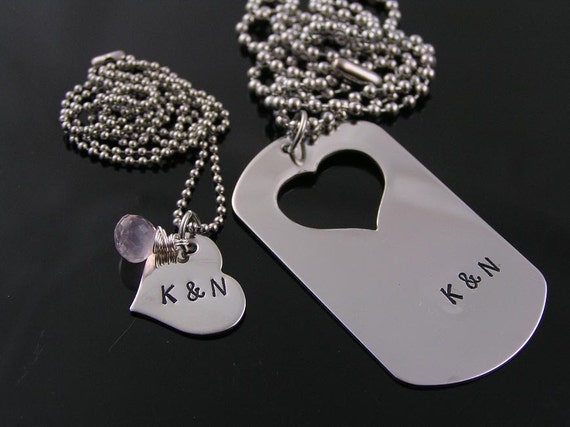 matching dog tag and owner necklace