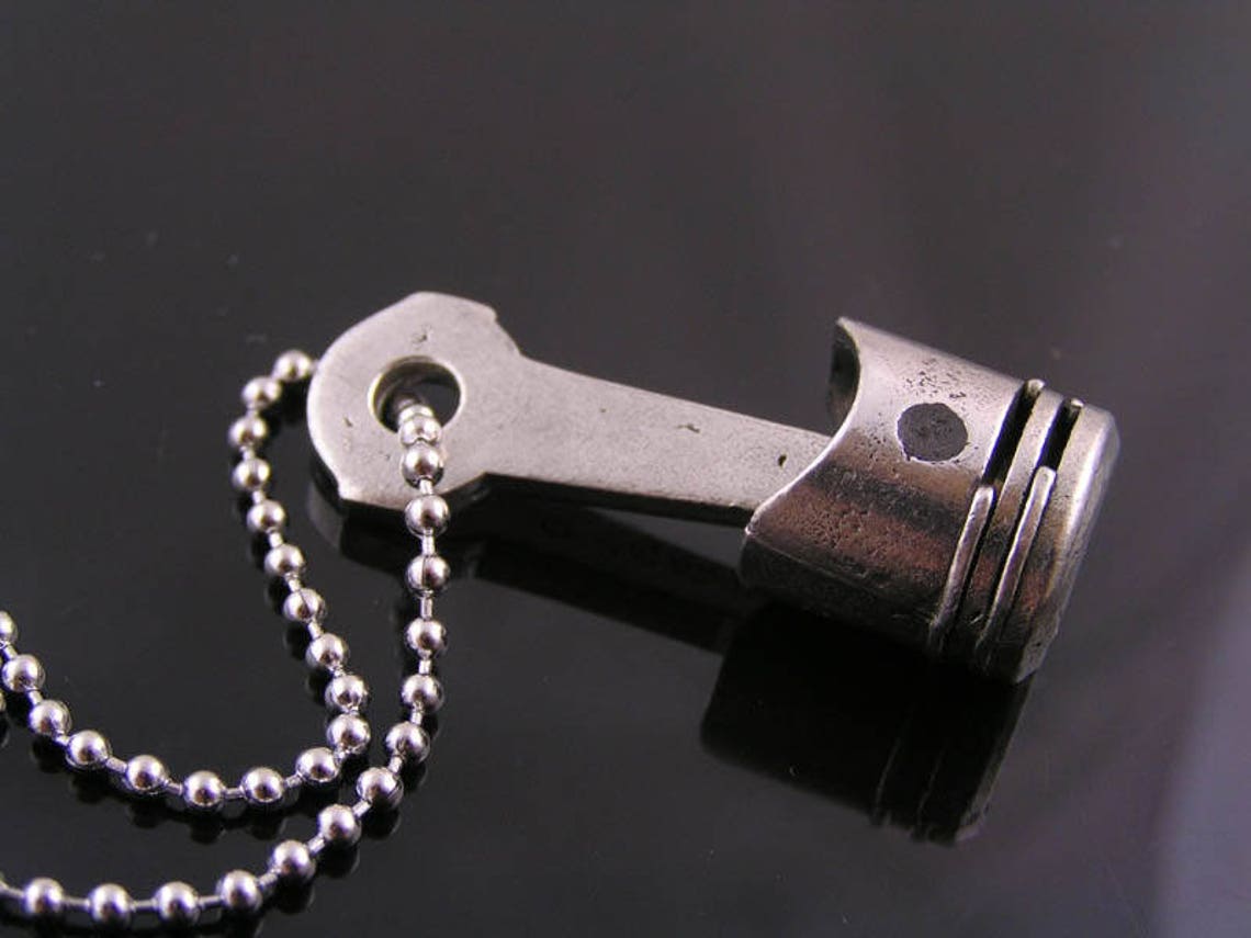 Piston Necklace Add Gemstone Biker Jewelry Mechanic Etsy