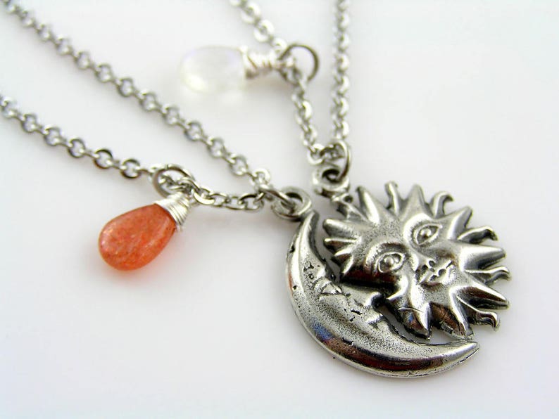 Friendship Necklaces with Gemstones Partner Necklace Teddybear Necklaces Matching Necklaces Jewelry for Friends N1587 Friendship Gift