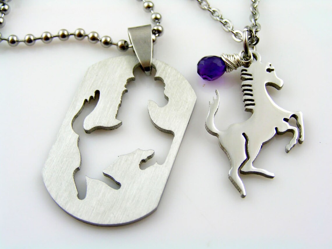 Couple Necklaces that fit together Matching Heart Necklaces Etsy