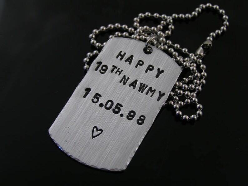 Personalized Dog Tag Necklace Boyfriend Gift Military Dog Etsy