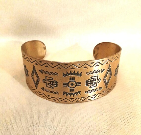 Fred Harvey Solid Copper Cuff Bracelet Era of Route 66 Native 