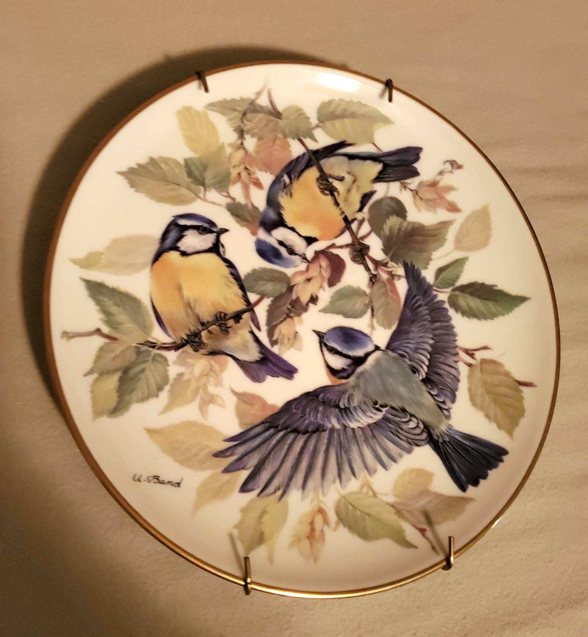 WWF Blaumeise Songbird Collector Plate 1985 Rare Ursula Band Artwork wwf-blaumeise-songbird-collector-plate-1985-rare-ursula-band-artwork
