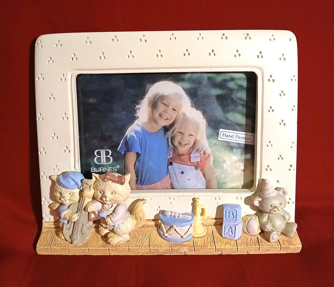 Burnes of Boston Ceramic Picture Frame - Musical Cats & Bear Design ...