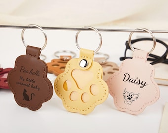 Portachiavi in pelle con zampa personalizzato e pelliccia, portachiavi in pelle con impronta di zampa incisa e pelliccia, per conservare i peli degli animali domestici, regalo per la perdita di un animale domestico, regalo commemorativo per animali domestici, regalo per animali domestici