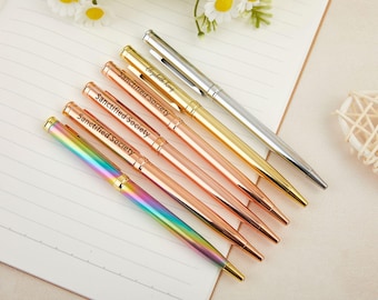 パーソナライズされた刻印入りメタルペン、カスタムテキストボールペン